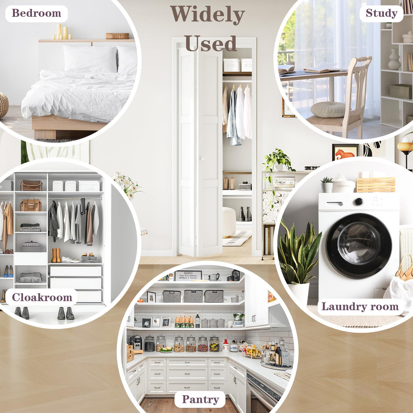 ARKHJEM Bifold Doors for 30" x 80" Opening, 3-lite Panel White Primed Folding Door for Pantry, Closet & Laundry, Easy Assembly, MDF, Hardware Kit Include