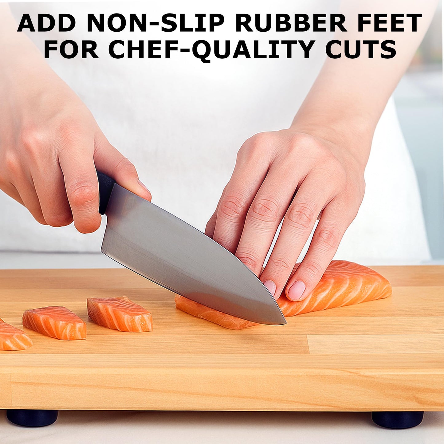 Gluposti 12 Rubber Feet for Cutting Board, Soft Non-Slip Cutting Board Feet with Stainless Screws for Electronics & Furniture, 0.67" W x 0.25" H, Made in USA