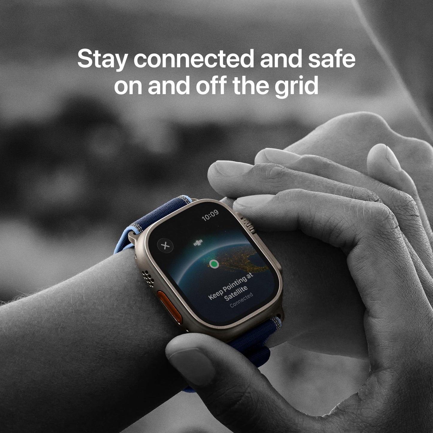 Apple Watch Ultra 3 [GPS + Cellular 49mm] Running & Multisport Smartwatch w/Rugged Titanium Case w/Anchor Blue Ocean Band. Satellite Communications, Advanced Health & Fitness Tracking