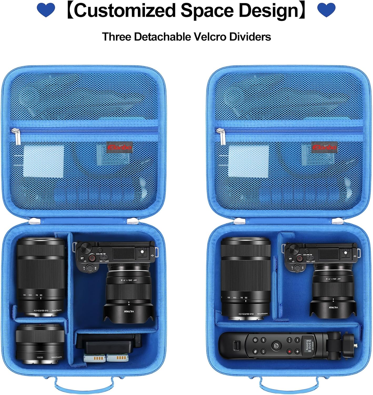 ZV-E10 ZVE10 Elonbo Carrying Case for Sony / II Mirrorless Camera, Portable Digital Camera Hard Travel Bag Storage