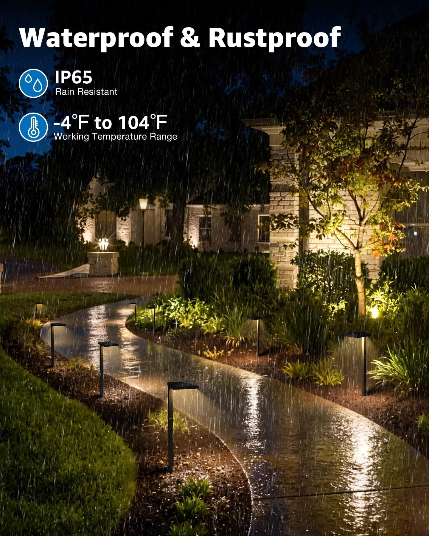 SUNVIE All-in-ONE Landscape Lighting Kit 6-Pack Anti-glare LED Pathway Lights, 2-Pack Spotlights, 60W Transformer, 100FT 16/2 AWG Wire and Connectors Outdoor Landscape Lighting for Walkway Garden Yard