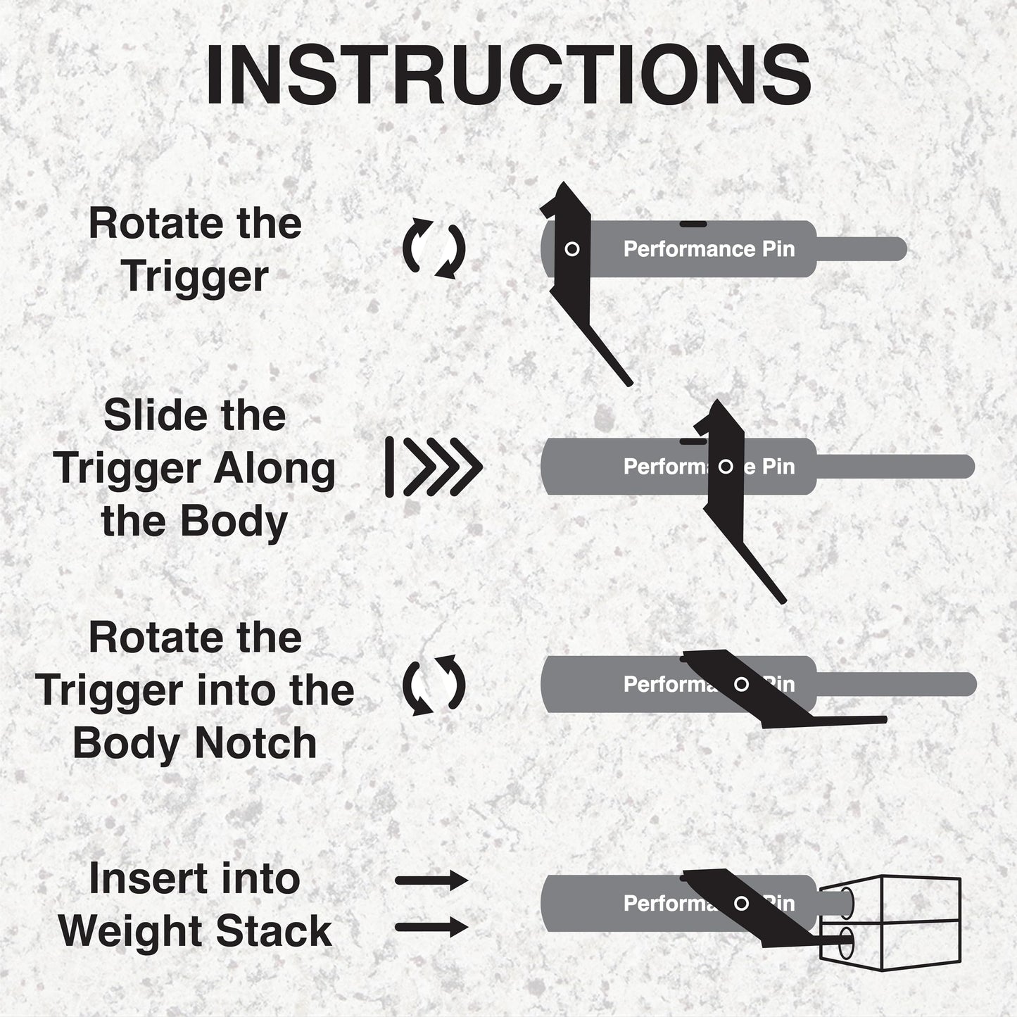 PERFORMANCE PIN The Original Drop Set Pins for Gym | One More Rep with Weight Stack Pins | Instant Transition to Lower Weights for More Reps | Proudly Made in America | 5/16" Pin | Black