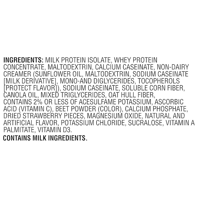 Muscle Milk Genuine Protein Powder, Strawberries ?˜N Crème, 1.93 Pounds, 13 Servings, 32g Protein, 3g Sugar, Calcium, Vitamins A, C & D, NSF Certified for Sport, Energizing Snack, Packaging May Vary
