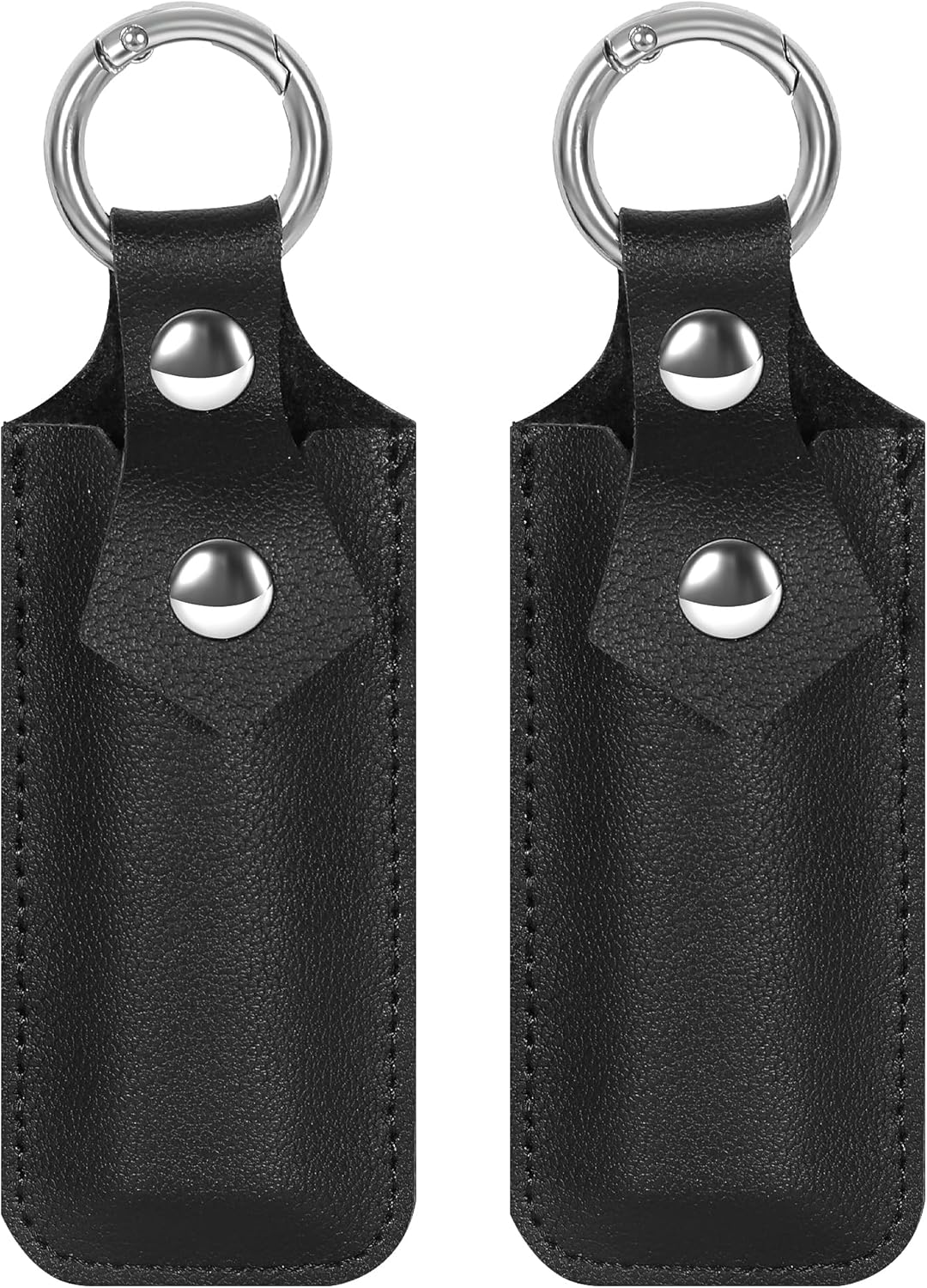 Veeloon 2 Pack, Genuine Leather USB Flash Drive Holder Anti Lost Small Protective Case Cover with Keychain, Portable