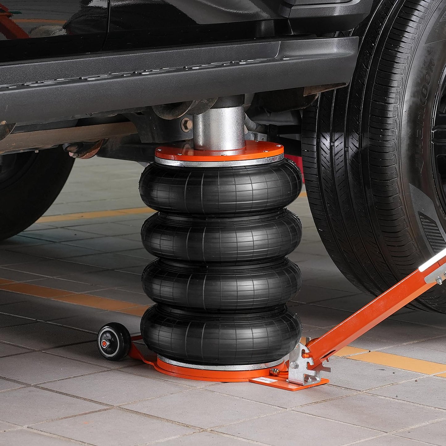 VEVOR Air Jack, 6 Ton/13000 lbs Quadruple Bag Air Jack, Lift up to 26.5", with Heightened Column & Adjustable Handle, Thick Rubber Pad, 2-5 S Fast Lifting Pneumatic Jack for Car, SUV, Pickup Truck