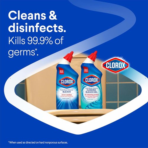 Clorox Toilet Bowl Cleaner - Bleach Formula for Deep Cleaning - 24 Fl Oz, Pack of 2