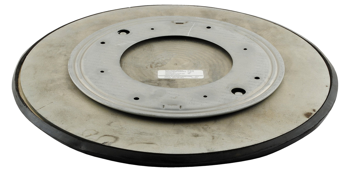 Vestil TT-18-7/8 Heavy Duty Manual Turntable, 1000 lbs Capacity, 7/8" Height, 18" Diameter,Black/Silver