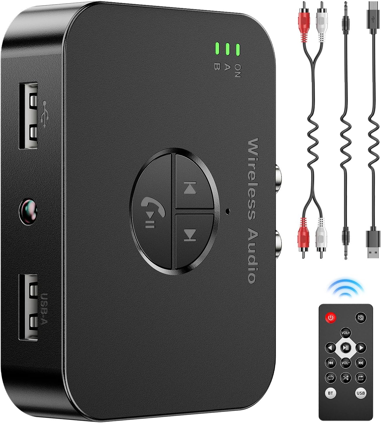 Rylithon 6.0 Bluetooth Receiver,for Home Stereo AUX Adapter,for Old Wired Speakers/USB Flash Home Audio Music Streaming
