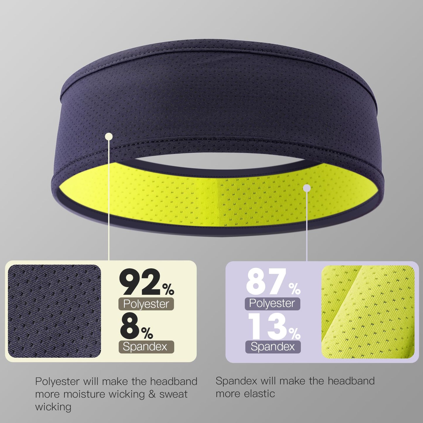 Braylin Men's Headband, 3-Pack Men's Sweatband, Sports Headband for Running, Cycling, Basketball, Fitness Workout, Unisex Headbands