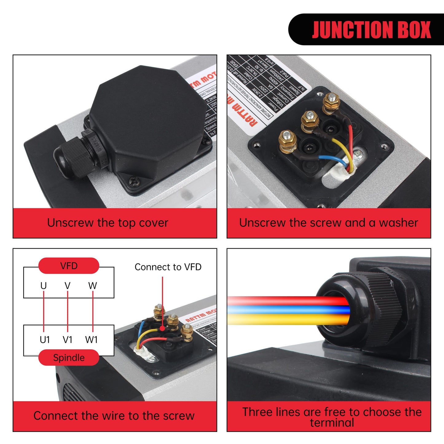 CNCTOPBAOS 2200W 220V CNC Router Spindle Motor,Square 2.2KW Air Cooled Spindle Motor ER20 400Hz 24000rpm 4 Bearings for CNC Milling Machine Engraving Cutting Wood,Plastic,Aluminum,Acrylic,PVC etc
