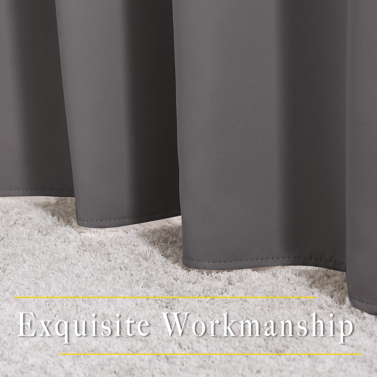 NICETOWN Bedroom Blackout Curtains Panels - Triple Weave Energy Saving Thermal Insulated Solid Grommet Blackout Draperies for Patio (80 inches by 108 Inch, Grey, Set of 2)