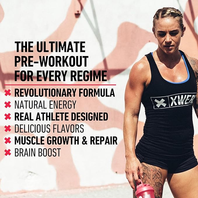 Xwerks Ignite Blue Razz Pre Workout Powder, Natural Keto Pre Workout for Women and Men with Explosive Energy, Gluten Free Blend for Endurance and Stamina, 150mg Caffeine, 30 Servings