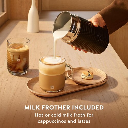 Breville Nespresso Vertuo Plus Deluxe Coffee & Espresso Maker - Titan with Aeroccino Frother