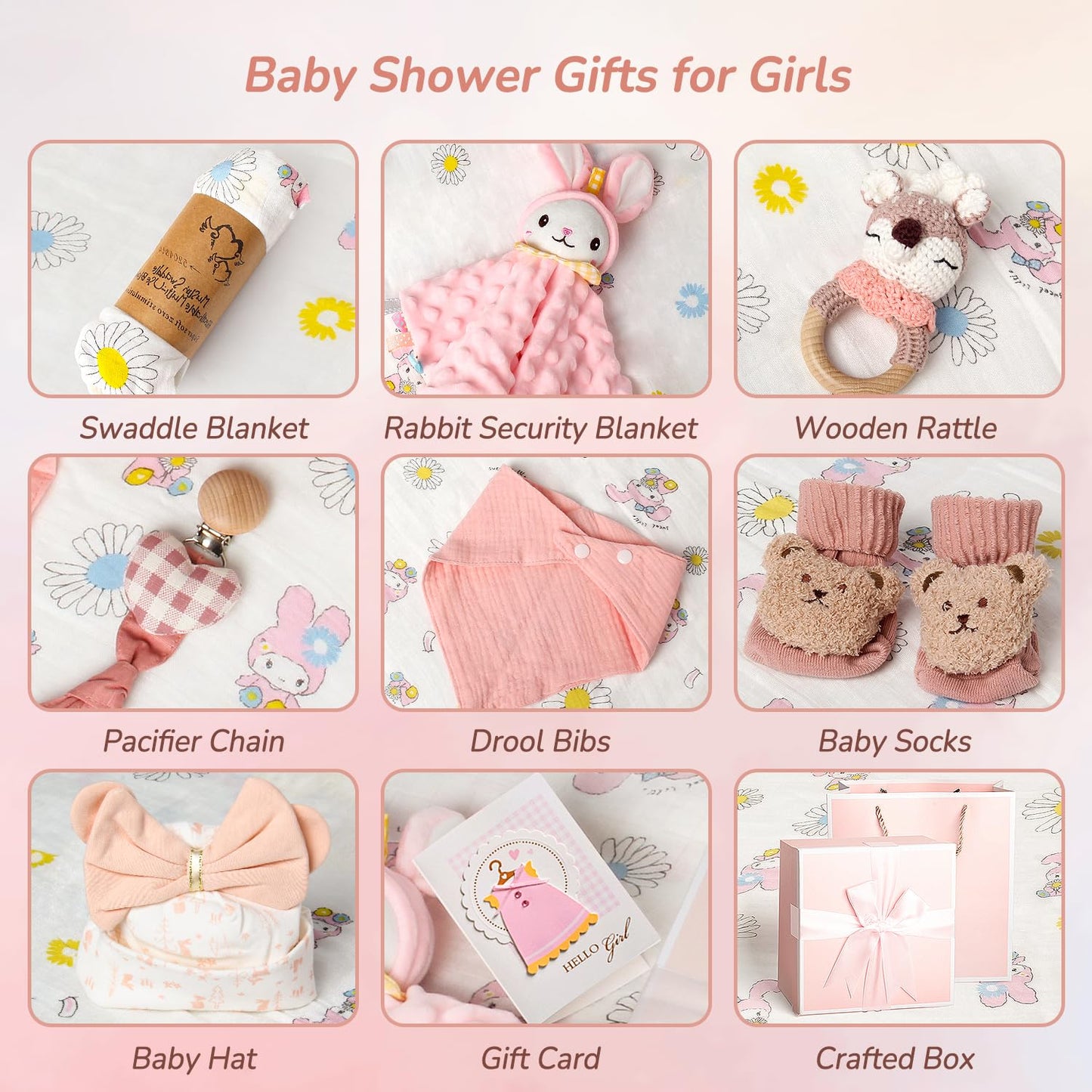 Strawberry Fairy 10 PCS Baby Gift Set - Adorable Newborn Essentials for Girls | Perfect Gender Reveal Basket