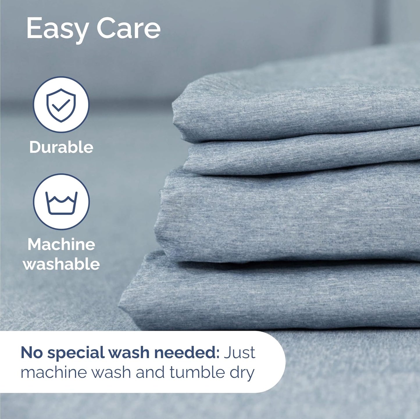Skiennix Twin Size 3-Piece Sheet Set - Comfy Cooling Bed Sheets | Hotel Luxury Bedding - Soft, Deep Pockets, Blue