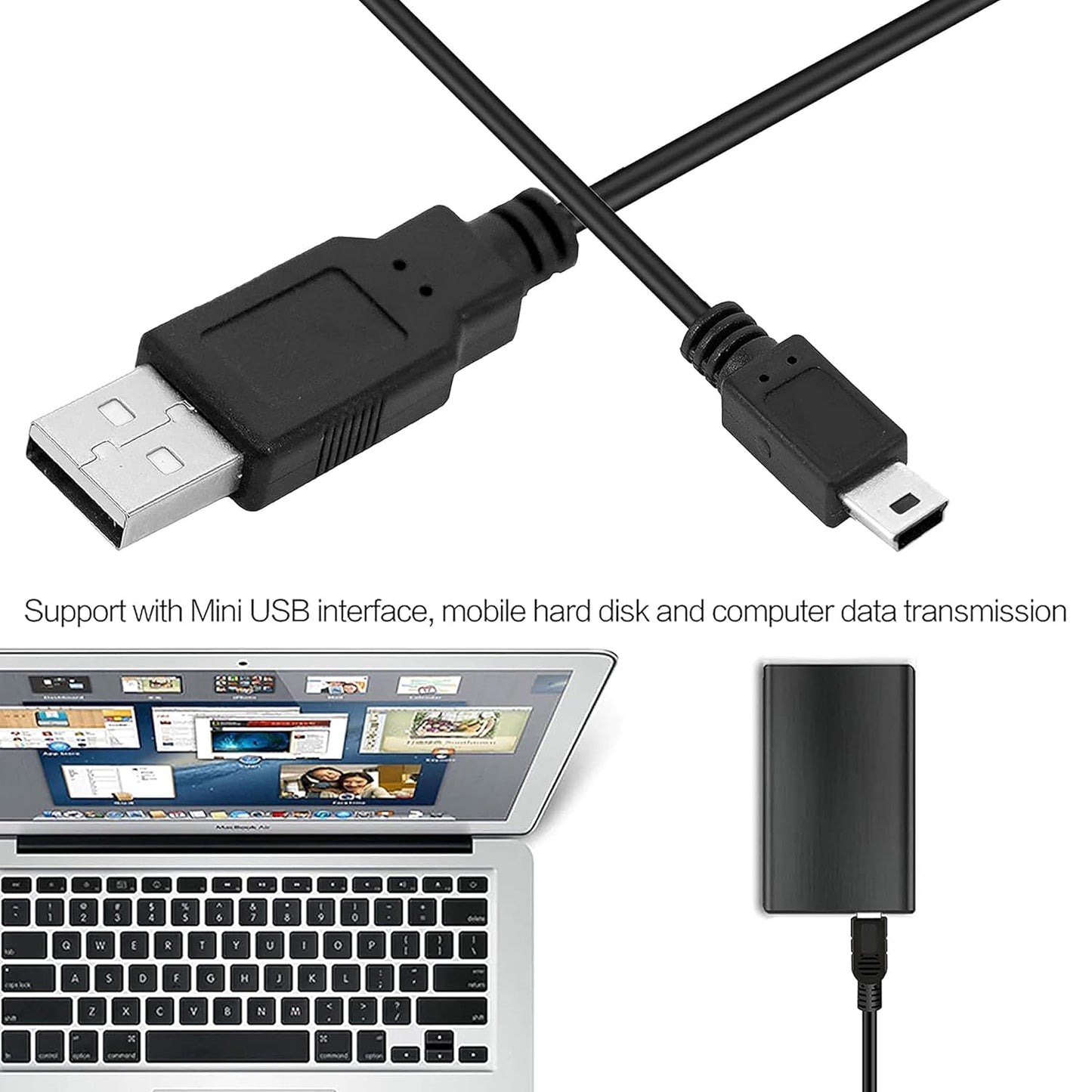 10 Pack 2.0 5 MP3 Player(150cm 5Feet 1.5M) SaiTech IT USB A to Mini pin B Cable for External HDDS/Camera/Card Readers/