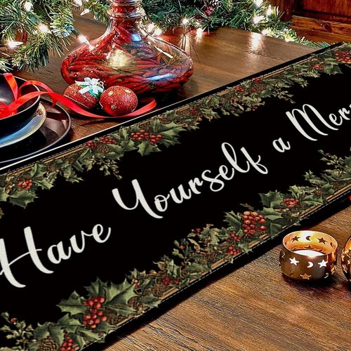 GAGEC Christmas Table Runner - Festive Yule Decor for Home & Dining Room | 72 Inches