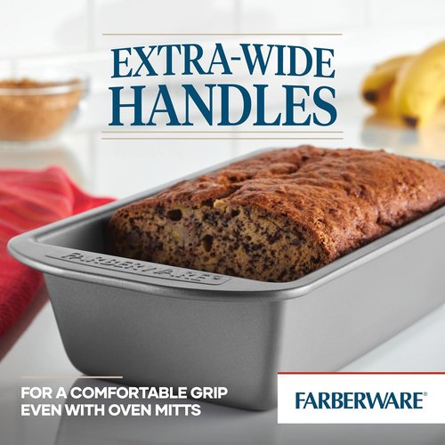Farberware Nonstick Bakeware | 9-Inch x 5-Inch Gray Loaf Pan for Effortless Baking