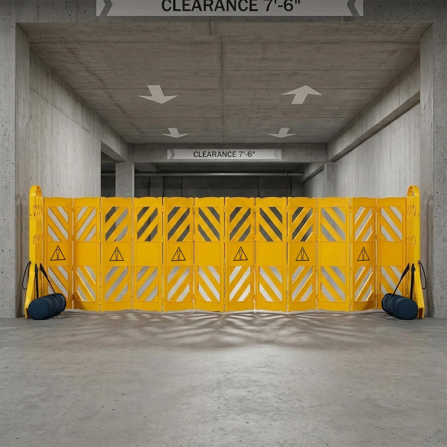 Alpine Commercial Safety Barriers, 13 Foot Expandable Mobile Barricade System - Folding Portable Barrier, Traffic Barricade Fence, Plastic Barricade for Construction, Traffic Control, Driveway Gate