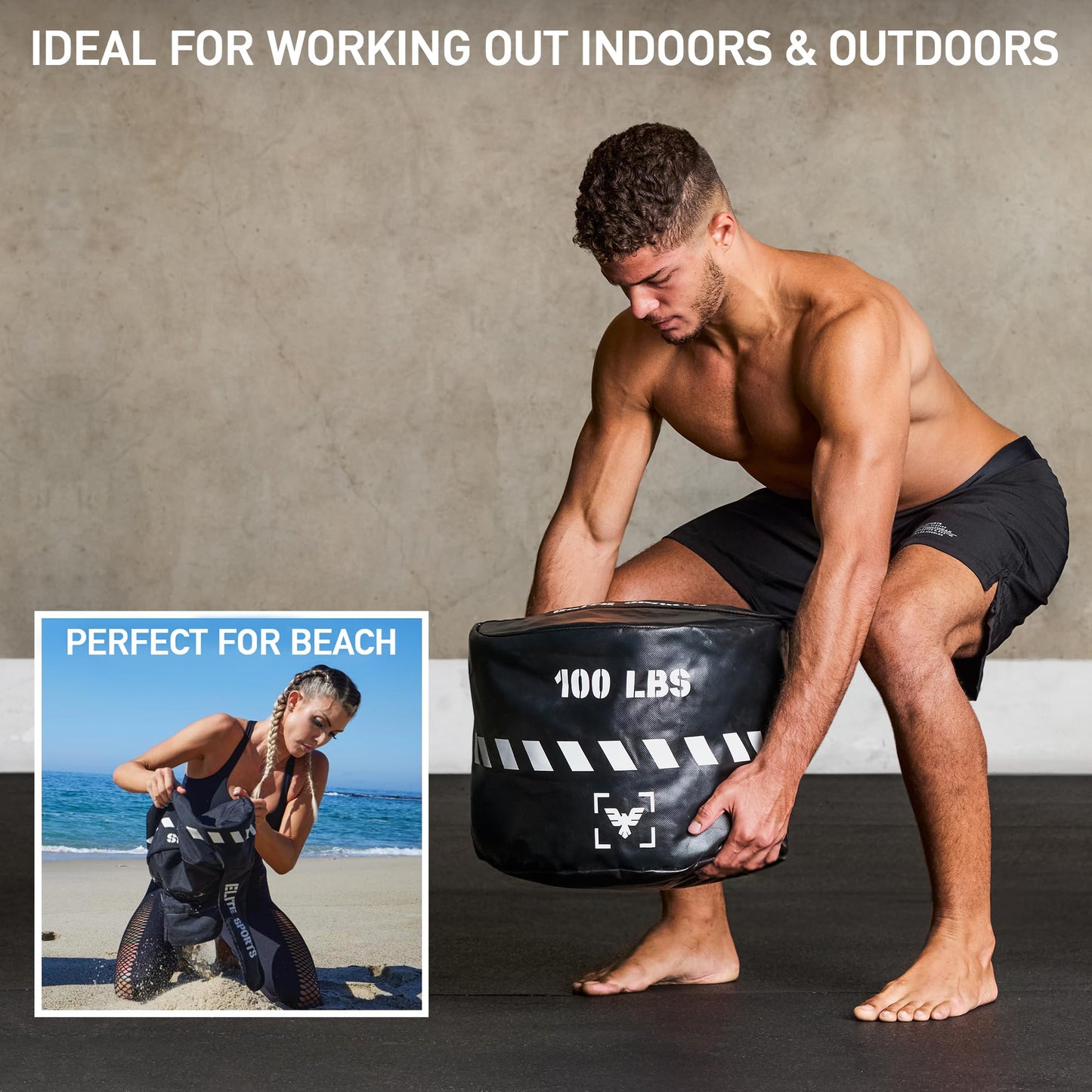 Elite Heavy-Duty Strongman Workout Sandbag – Unfilled Fitness Sand Bag for Weight Training, Full-Body Workout, Cross Training, Powerlifting, Combat & Military Use – Durable for Commercial and Home Gym