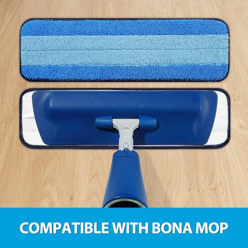 Mr. Scrub Microfiber Cleaning Pads - 3 Pack for Bona Mop | Reusable, Super-Absorbent, 18 Inch