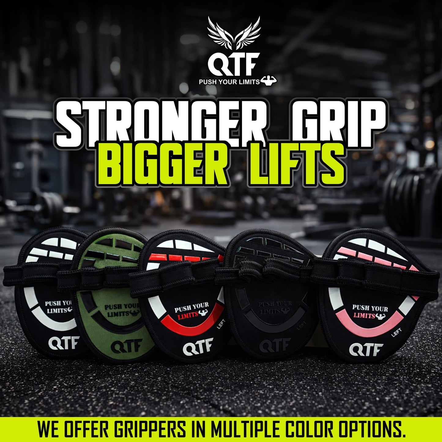 QTF Lifting Grips for Weightlifting Rubber Gloves Gym Palm Protector Grip Pads Replacement of Workout Gloves for Men & Women - Pads for Gym Weightlifting, & Pull Ups (Black/White)