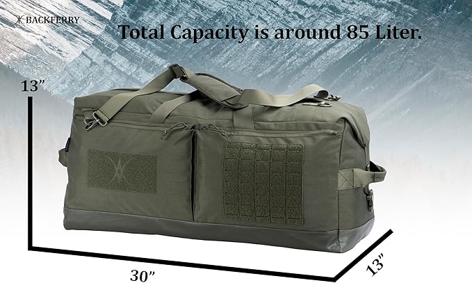 Large Military Tactical Duffle Bag Duffel Backpack for Special Work,Sports,Traveling,Camping 85L