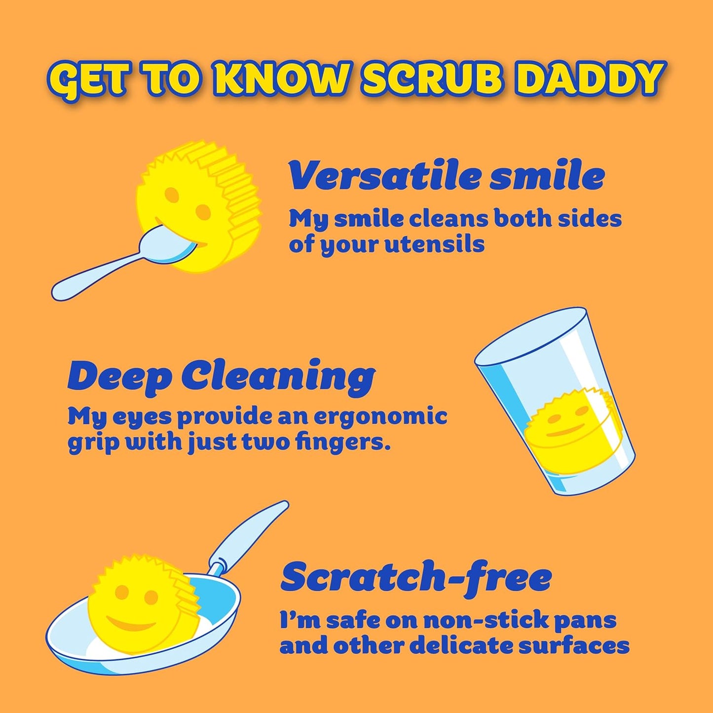 Scrub Daddy Scrub Mommy | Scratch-Free Dual-Sided Kitchen & Bathroom Scrubber + Cif All-Purpose Cleaner - Complete Cleaning Supplies Kit