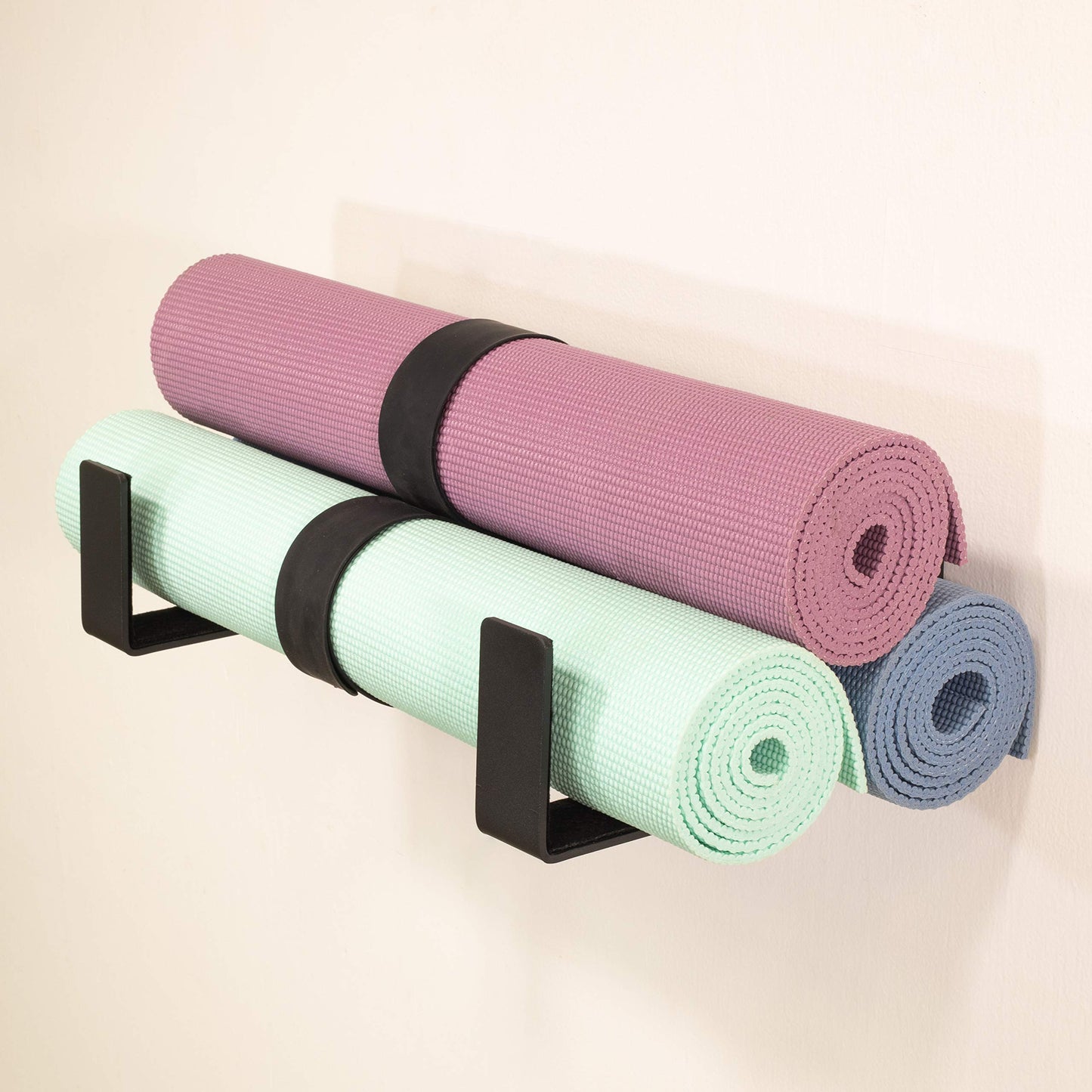 StoreYourBoard Yoga Mat Storage Rack, X-Large, Foam Roller Wall Hooks, 3 Exercise Mats, Fitness Gear Organizer (Extra Large)
