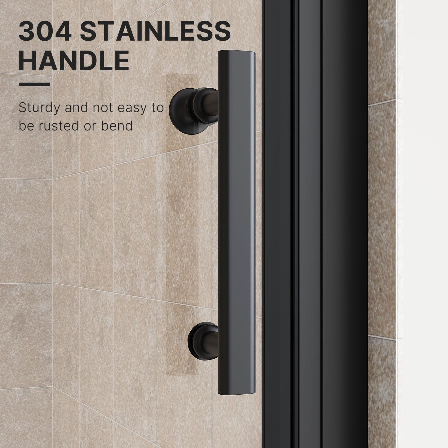 Bifold Shower Door 32" W x 72" H, UCALAFEE Glass Shower Door with 1/4" (6mm) Clear SGCC Tempered Glass, Easy-Clean & Anti-Fog Coating, Waterproof Seal for Bathroom Walk-in Shower, Matte Black