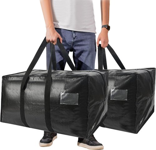 Heavy Duty Extra Large Moving Bags - 58 Gallon Jumbo Storage with Strong Zippers & Handles | 2-Pack