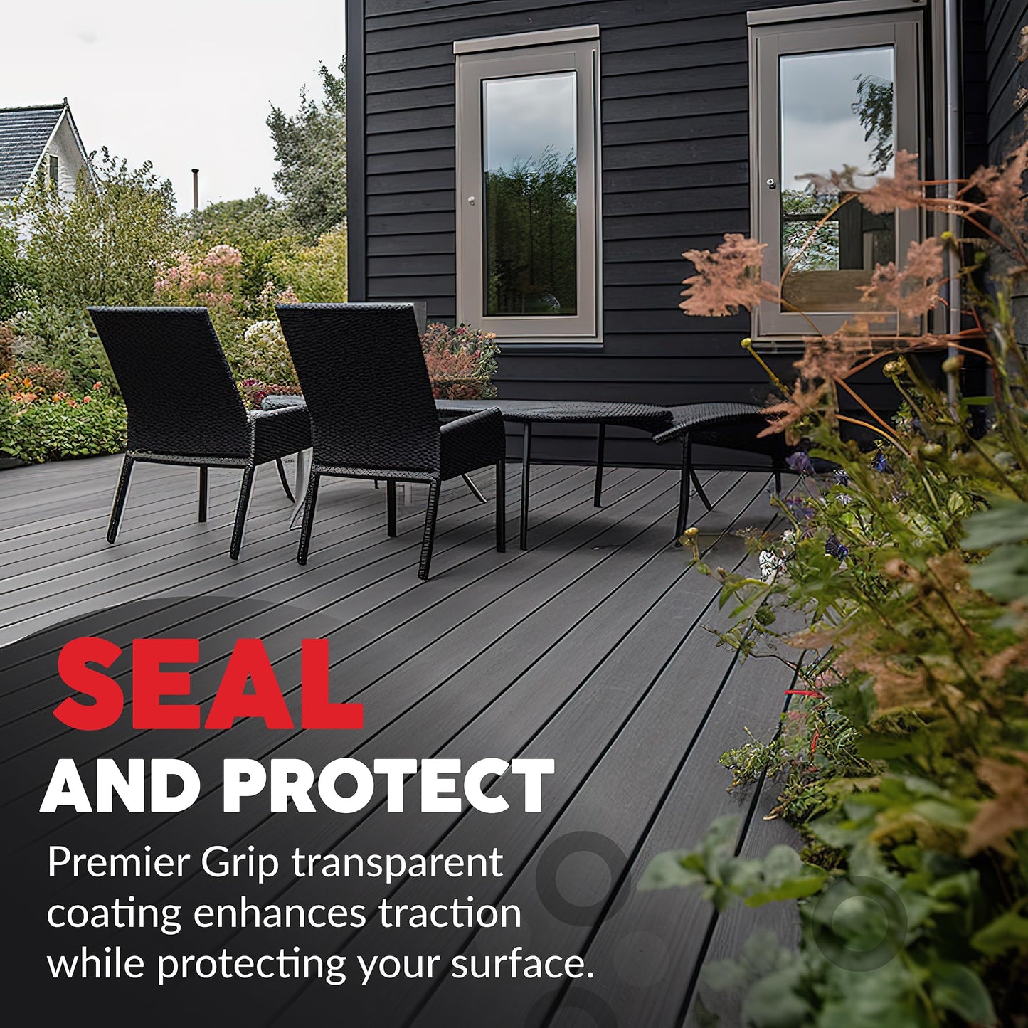 Premier Seal Non-Slip Concrete & Paver Sealer – Clear Anti-Slip Sealant for Pool Decks, Driveways & Garages - Gloss Finish