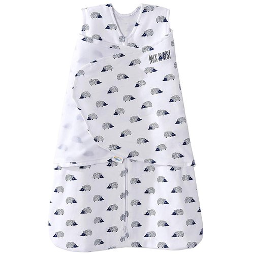 HALO Sleepsack Swaddle - 100% Cotton 3-Way Adjustable Wearable Blanket, Navy Hedgehog, Small (3-6 Months)
