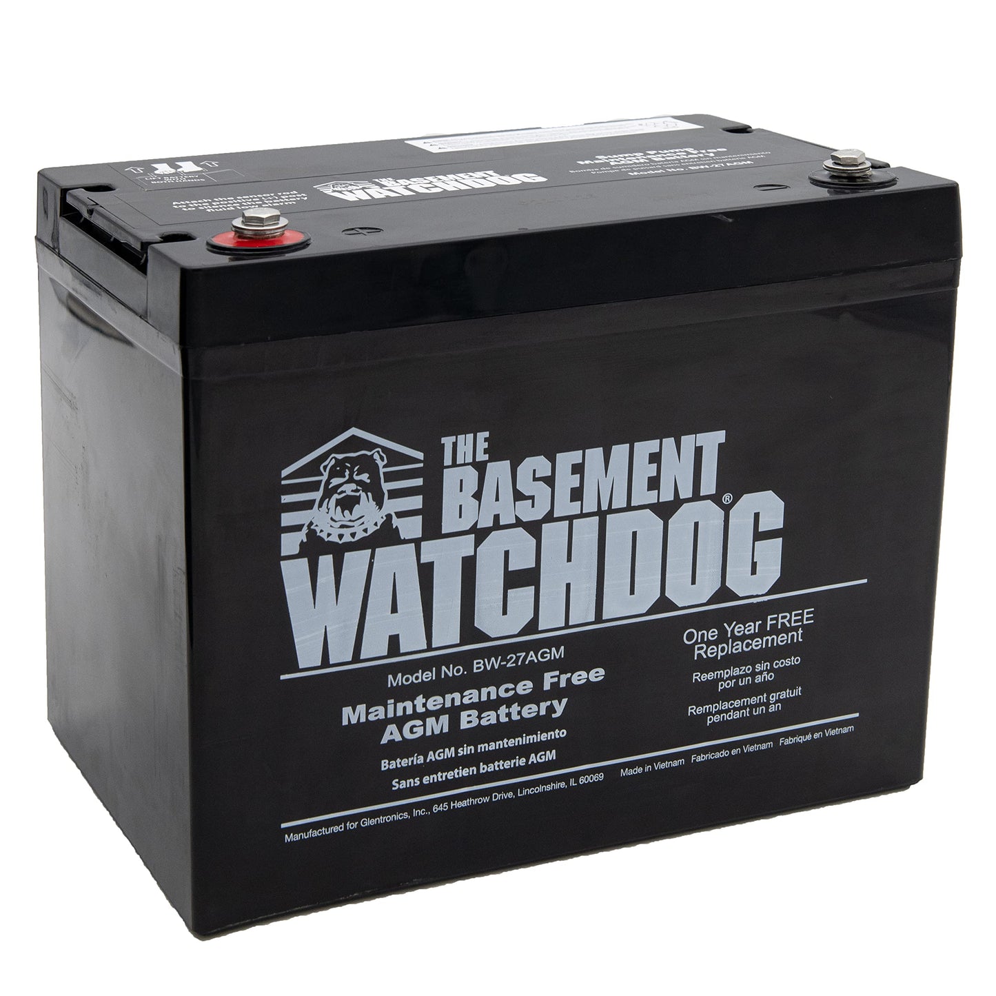 The Basement Watchdog Maintenance Free (AGM) Standby Battery for Backup Sump Pumps (BW-27AGM)