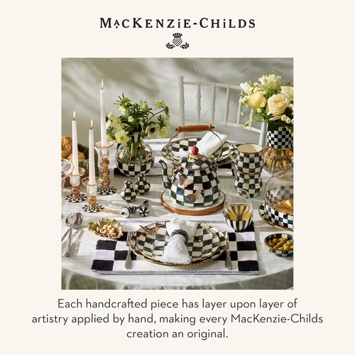 MACKENZIE-CHILDS Bistro Spreaders Set of 2 - Stainless Steel Butter & Charcuterie Utensils | Black & White Courtly Check