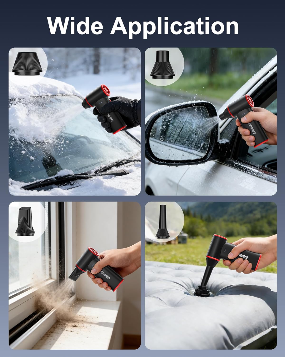F3 150000RPM 3-Gear GOOLOO Compressed Air Duster, Duster for Cleaning, Rechargeable Electric Air Blower with Fast