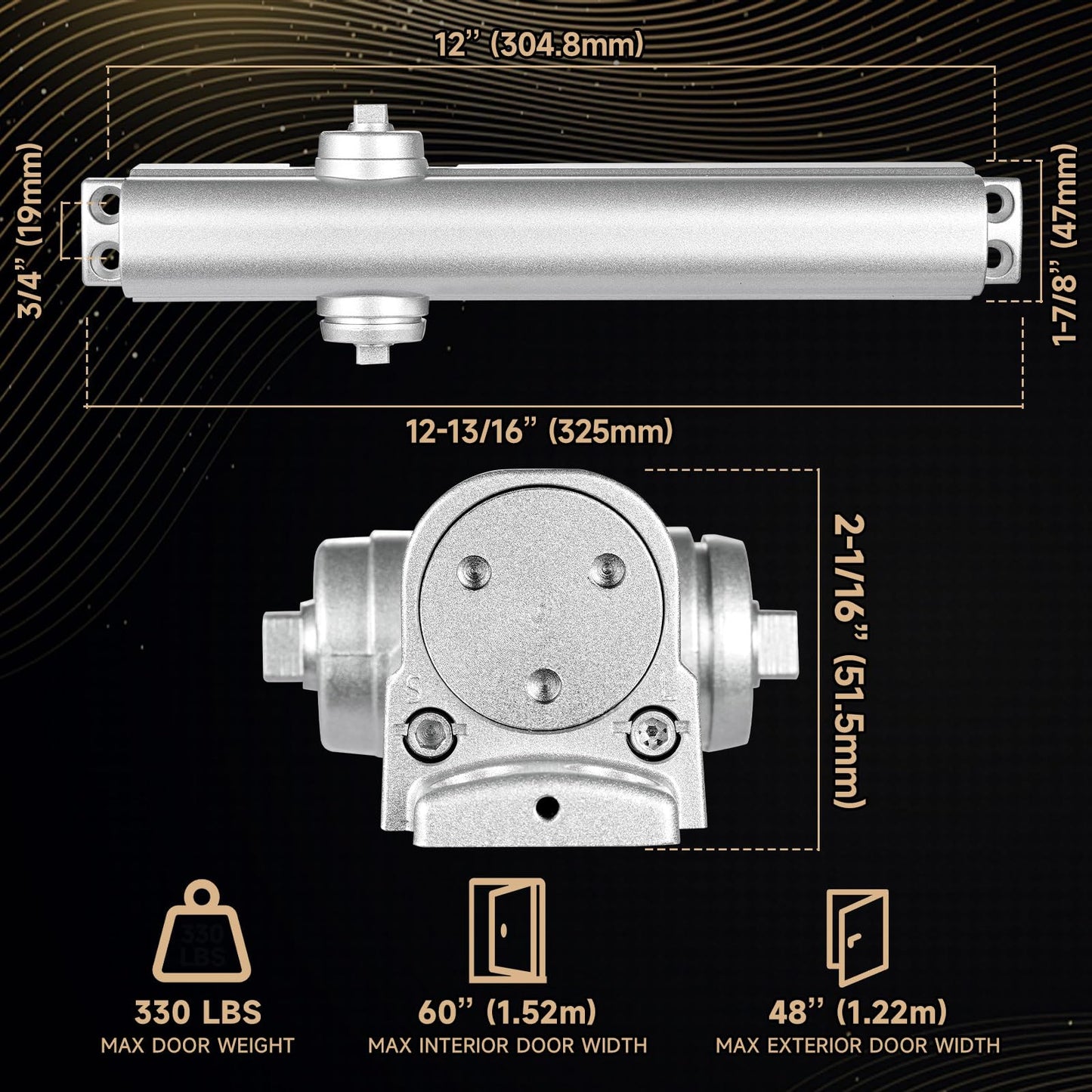 Medium Heavy Duty Grade 1 Commercial Door Closer NEWBNAG7016BC