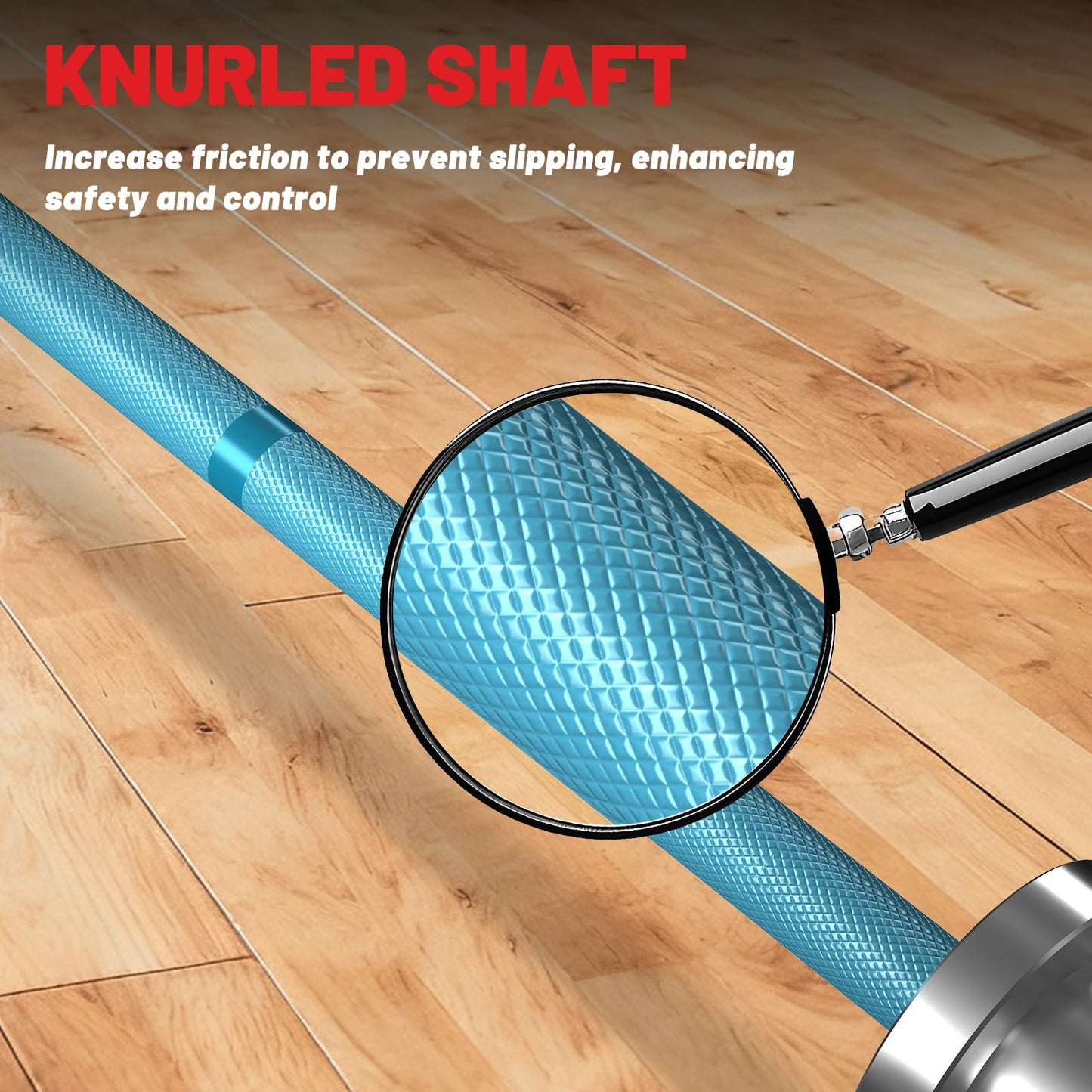 PAPABABE 5LB Mini Barbell Bar 4ft Technique Training Barbell For Beginner Women kid 2-inch Plate Barbell for Home Gym Fitness Blue-Silver