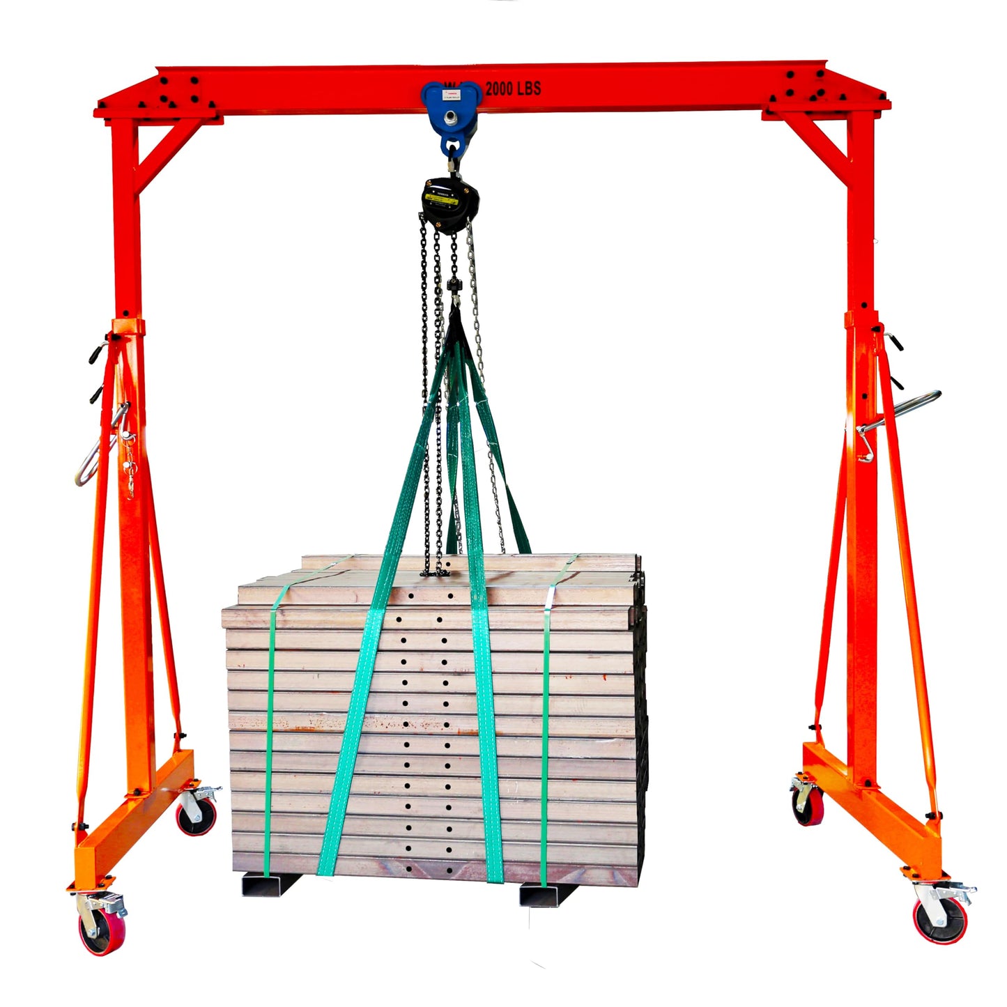 Adjustable Gantry Crane with Hoist and Trolley 4000 LBS, Overall Height Adjustable 7.78~11.04 FT, Shop Crane 2T Hoist Garage Crane