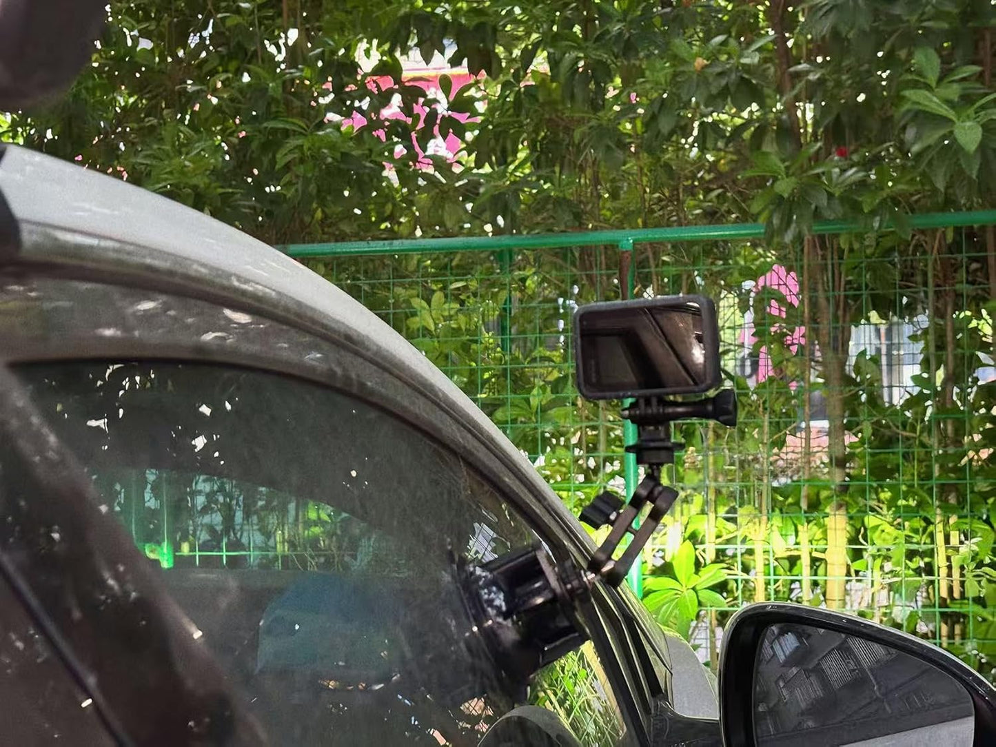 LSYRIA 1/4" 360 Insta360 X3, Double Layer Suction Cup Mount with Double Ball Head Magic Arm, Screw Rotating Camera