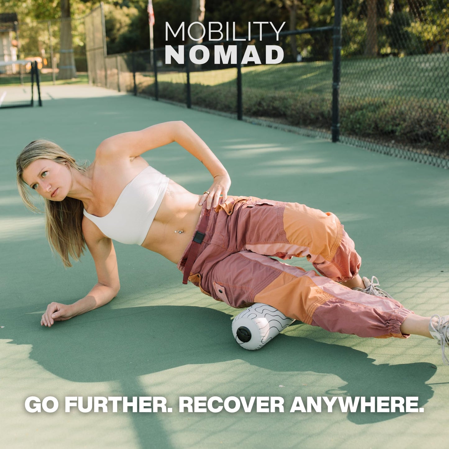 Mobility Nomad Inflatable Travel Foam Roller - Adjustable Firmness, Ultra-Portable for Physical Therapy and Deep Tissue Muscle Recovery (Topo Gray, 15")