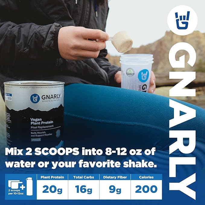 Gnarly Nutrition Vegan Plant Protein ??Vanilla Vegan Protein Powder, NSF Sport Certified ??Meal Replacement, Daily Nutritiional Boost ??Lactose Free Powder ??Vanilla, 28.2 oz