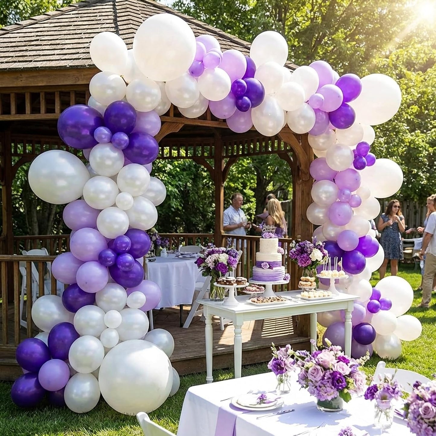 RUBFAC Pearl White Balloons - 12 Inch Party Balloons with Ribbons | 65pcs for Weddings & Celebrations