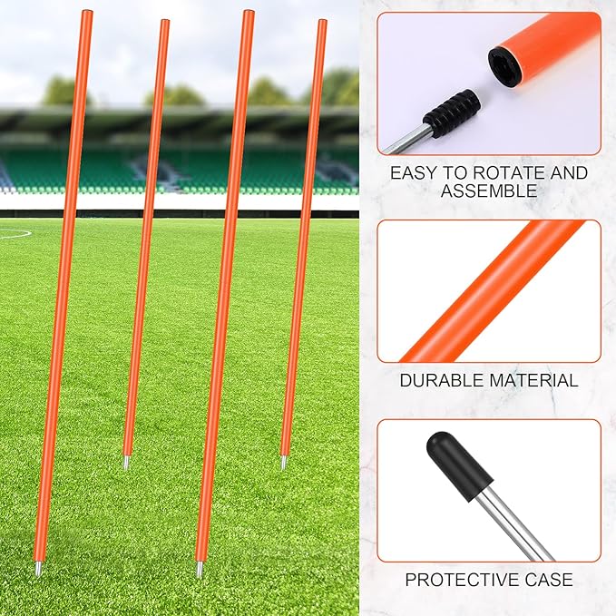 Blulu Training Agility Poles 5ft Forza Slalom Adjustable Soccer Training Poles Soccer Sticks Agility Equipment for Football Sport Football Soccer Speed