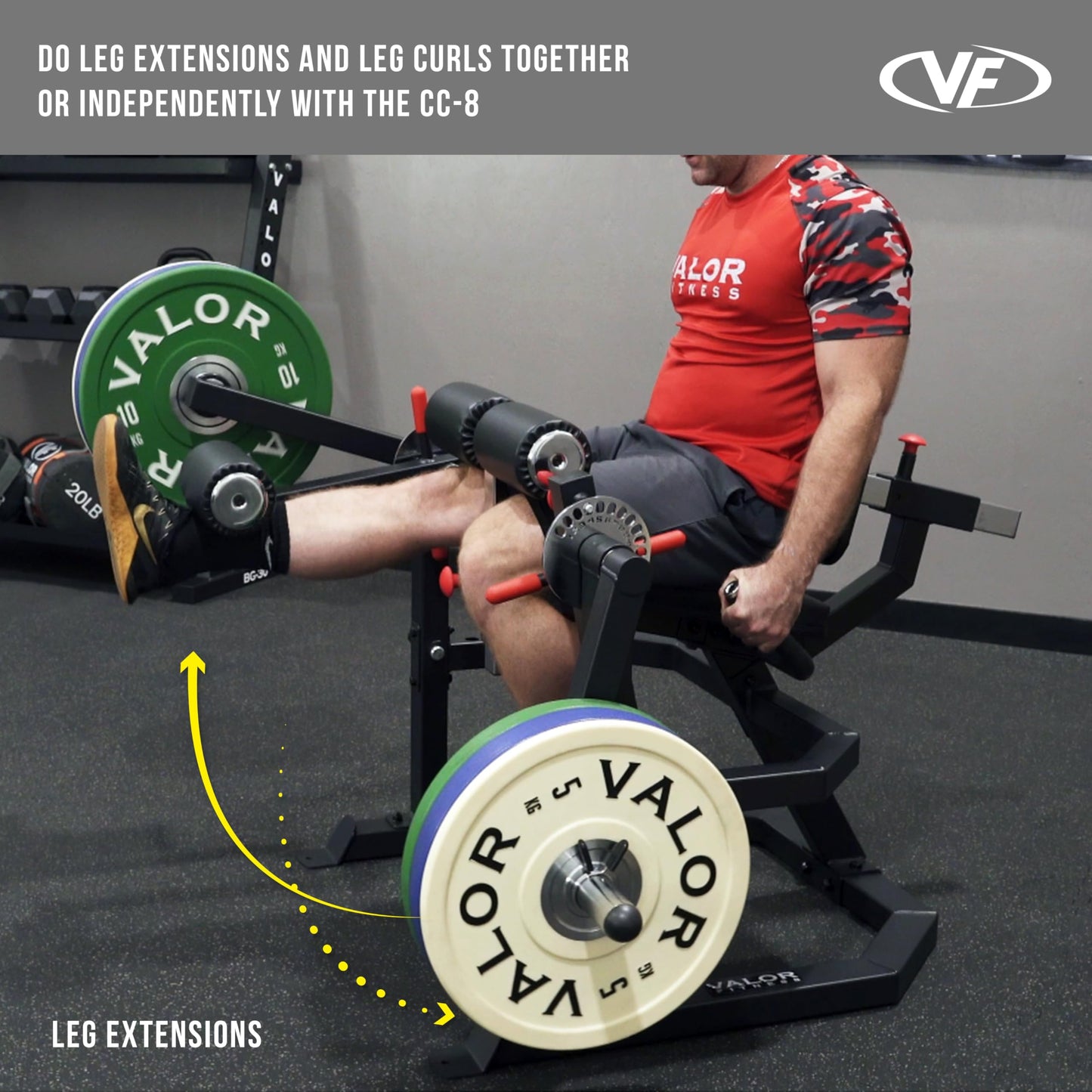 Valor Fitness Leg Extension and Curl Machine – Commercial Grade Plate Loaded Quad & Hamstring Trainer, Adjustable Dual Sundial with 15 Positions, Home Gym Strength Training Equipment