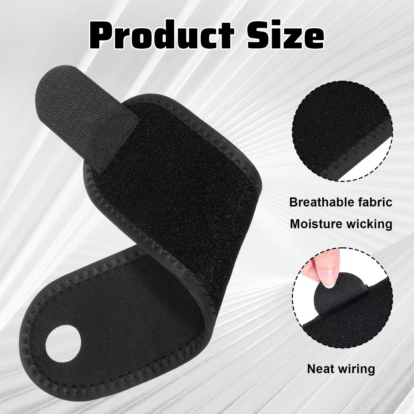Xyembu 2 Pack Adjustable Wrist Brace Compression Straps, Ulnar Wrist Brace for Right & Left Hand, Ultra-Thin Elastic Wrist Wraps for Hand Support, Workout Sports, Black
