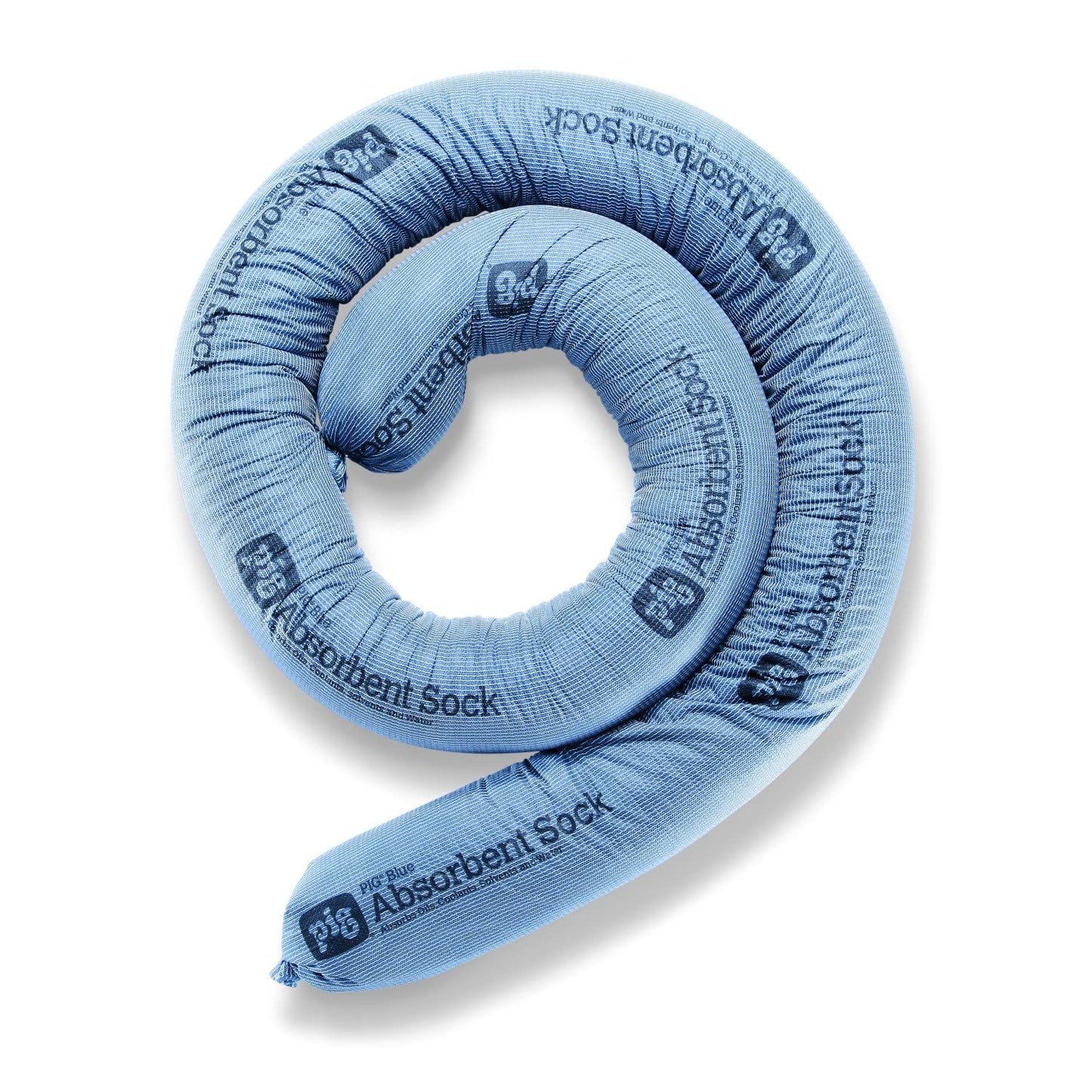 PIG Blue Absorbent Sock Heavy Sock Forms Barrier & Prevents Spills from Spreading 8-Gal Absorbency 5" x 10' 4 Socks PIG217