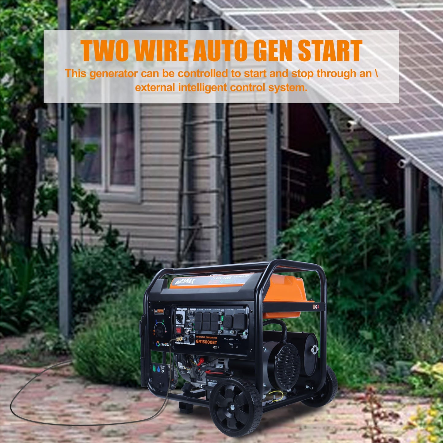 GENMAX 15000W Tri-Fuel Portable Generator - 2025 Model with ATS, CO Sensor, Digital Display & 50A Output Perfect for Home Backup, Construction Sites & Emergency Power