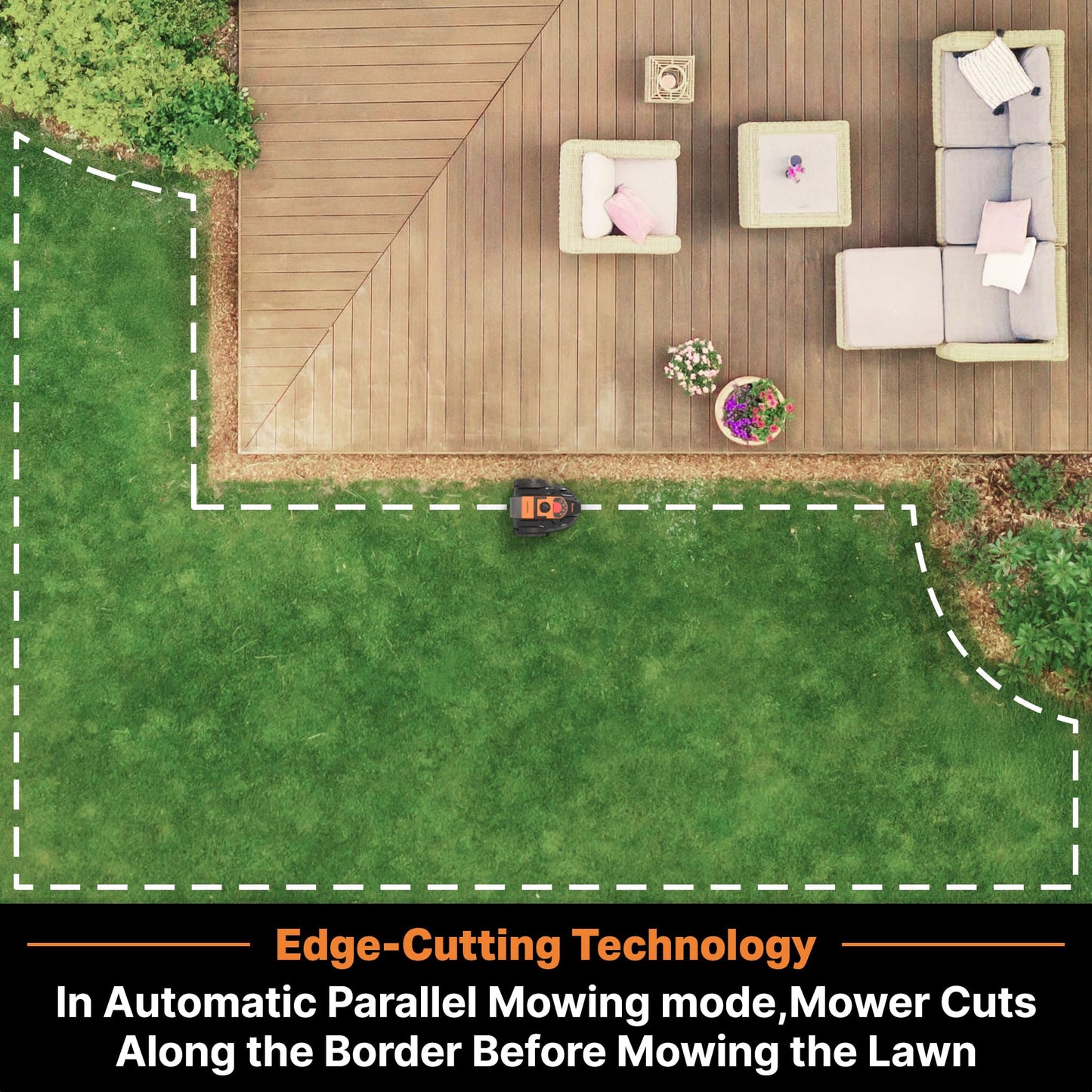 LawnMaster OcuMow 400 Series Robot Lawn Mower with Optical Navigation & Systematic Cutting – VBRM601YCM AD