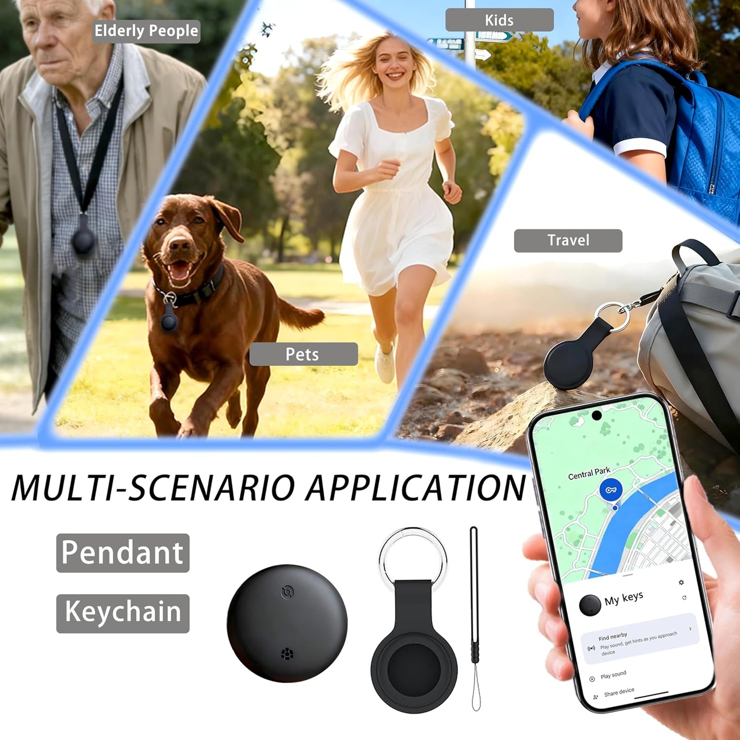 Naibudx 1-Year Car GPS Tracker No Subscription fees Required, Ultra-Strong Magnetism, mini-Sized and Portable, with a